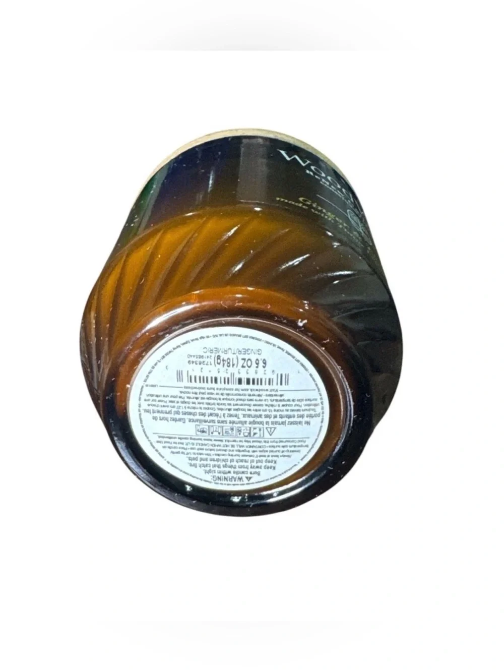 Woodwick Amber Glass Candle with Cork Lid - White Wax